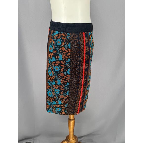 Dolan Left Coast Collection Skirt Womens Petite XS Navy Multi Jacquard Floral - Picture 4 of 11